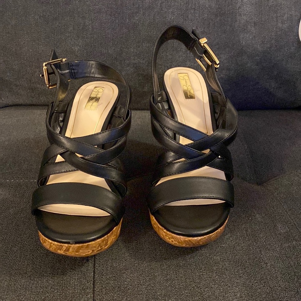NEW! Black Jessica Simpson Julius Wedge.